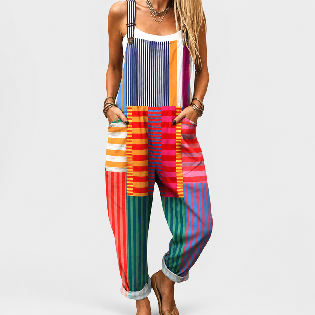 Comfortable Printed Overalls