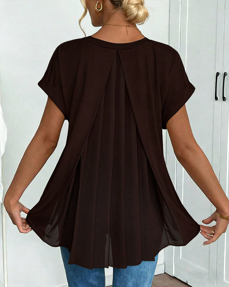 Evelyn | Soft V-Neck Patchwork Top