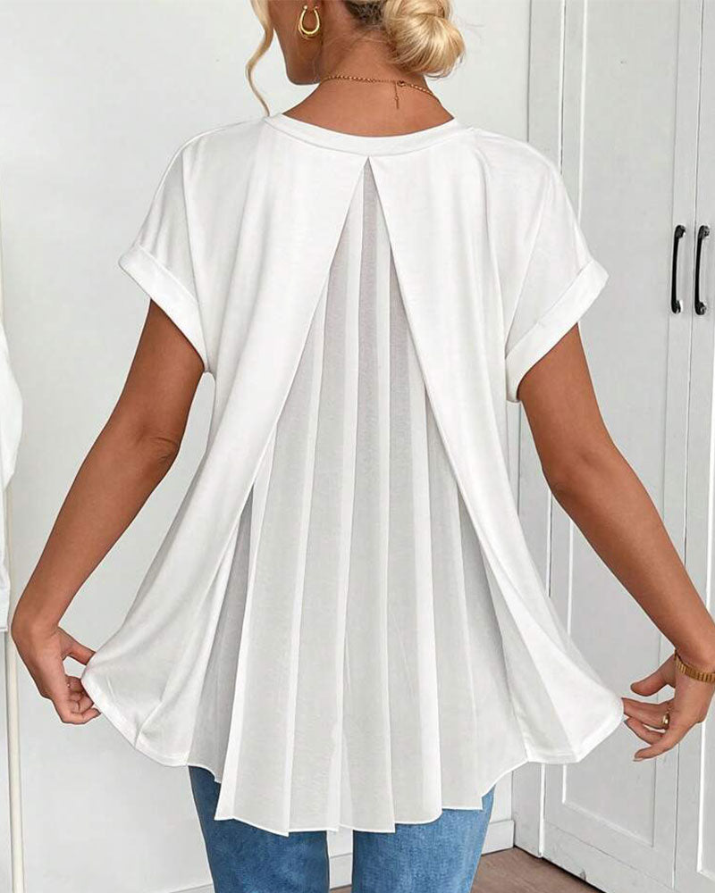 Evelyn | Soft V-Neck Patchwork Top
