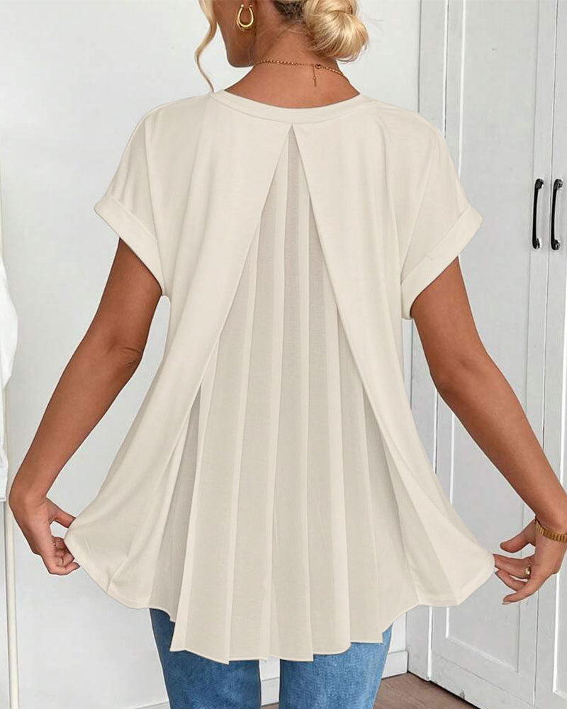 Evelyn | Soft V-Neck Patchwork Top