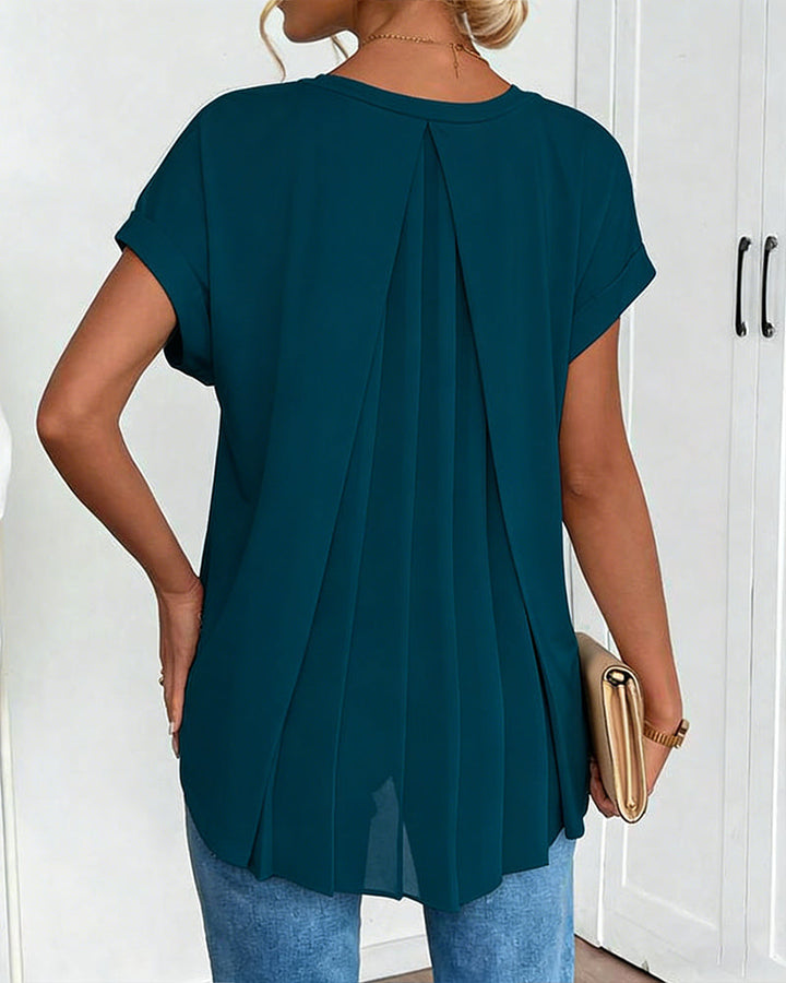 Evelyn | Soft V-Neck Patchwork Top