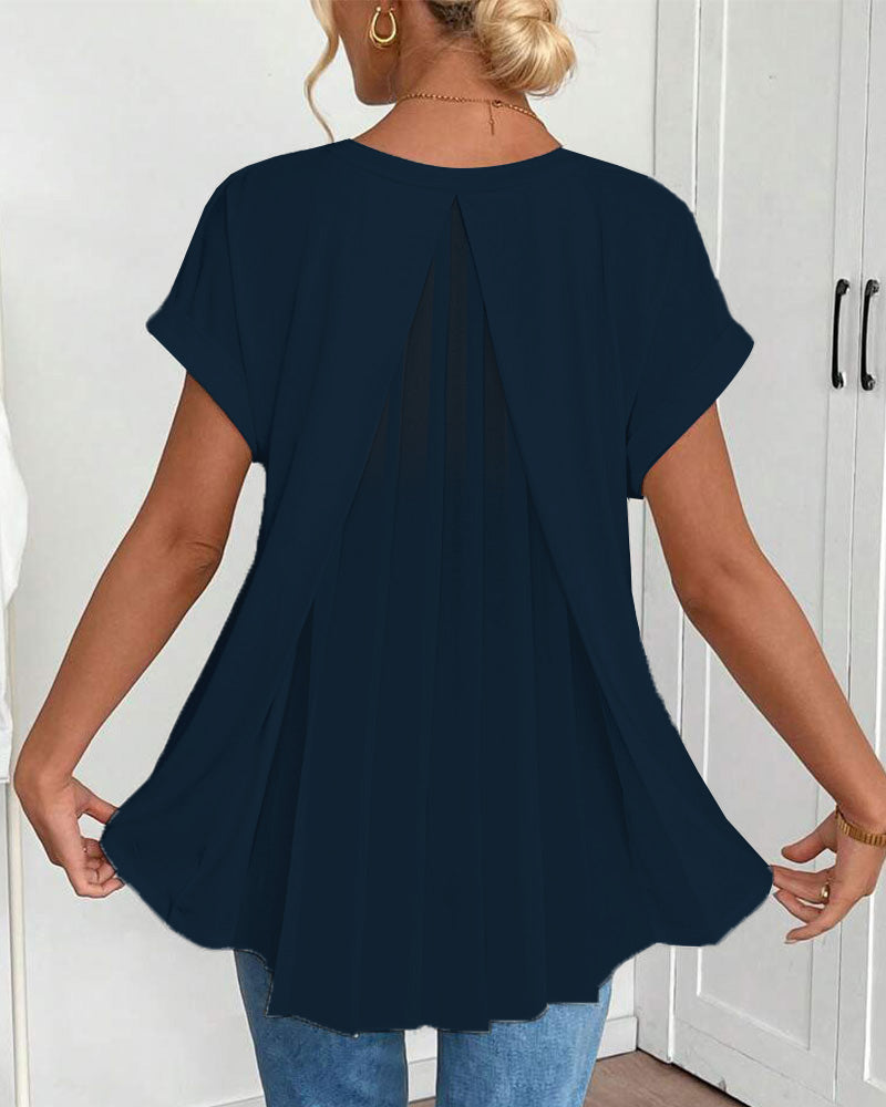 Evelyn | Soft V-Neck Patchwork Top