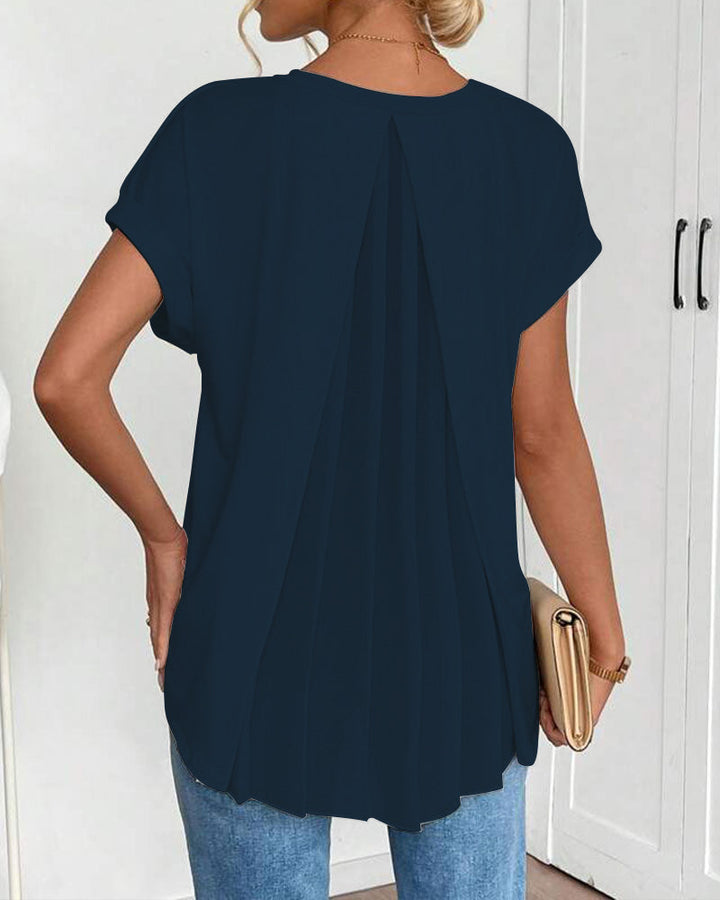 Evelyn | Soft V-Neck Patchwork Top
