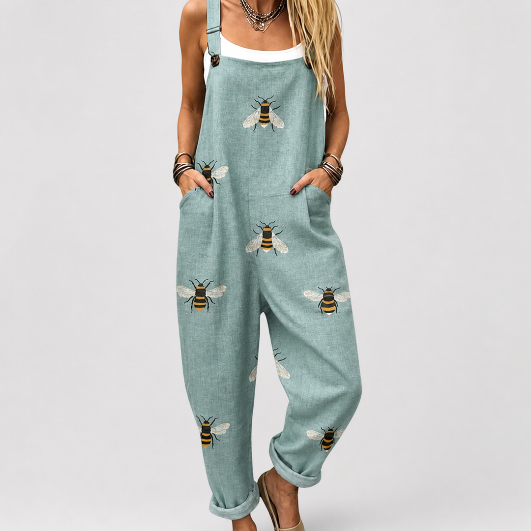 Comfortable Printed Overalls
