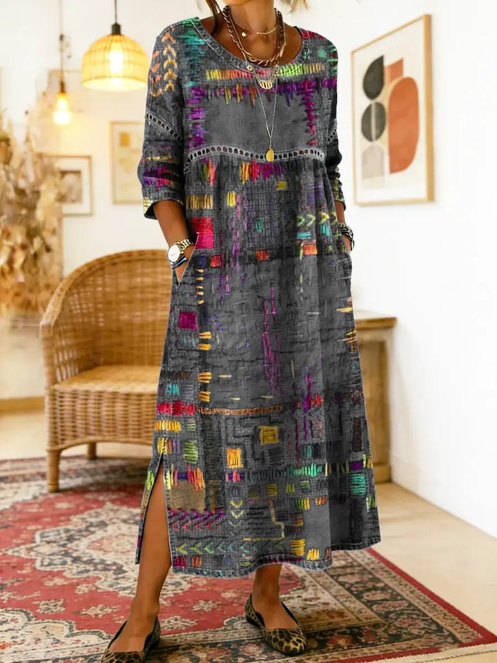 The Isla | Denim Patchwork Dress