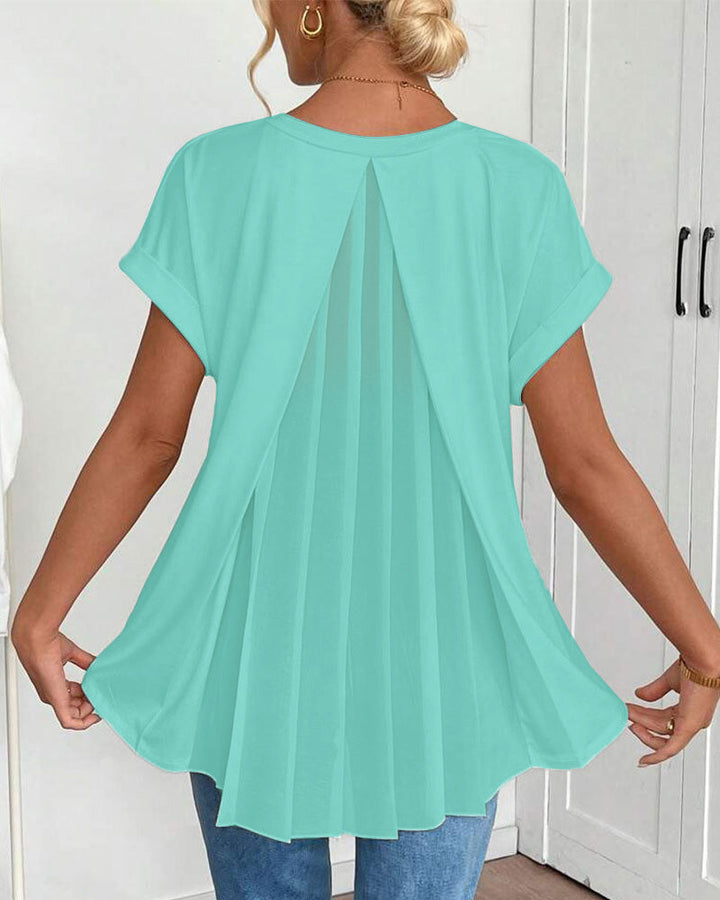 Evelyn | Soft V-Neck Patchwork Top