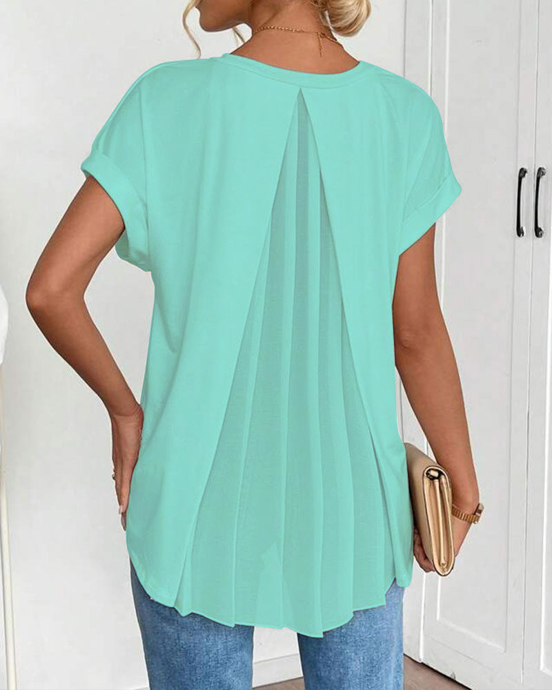Evelyn | Soft V-Neck Patchwork Top