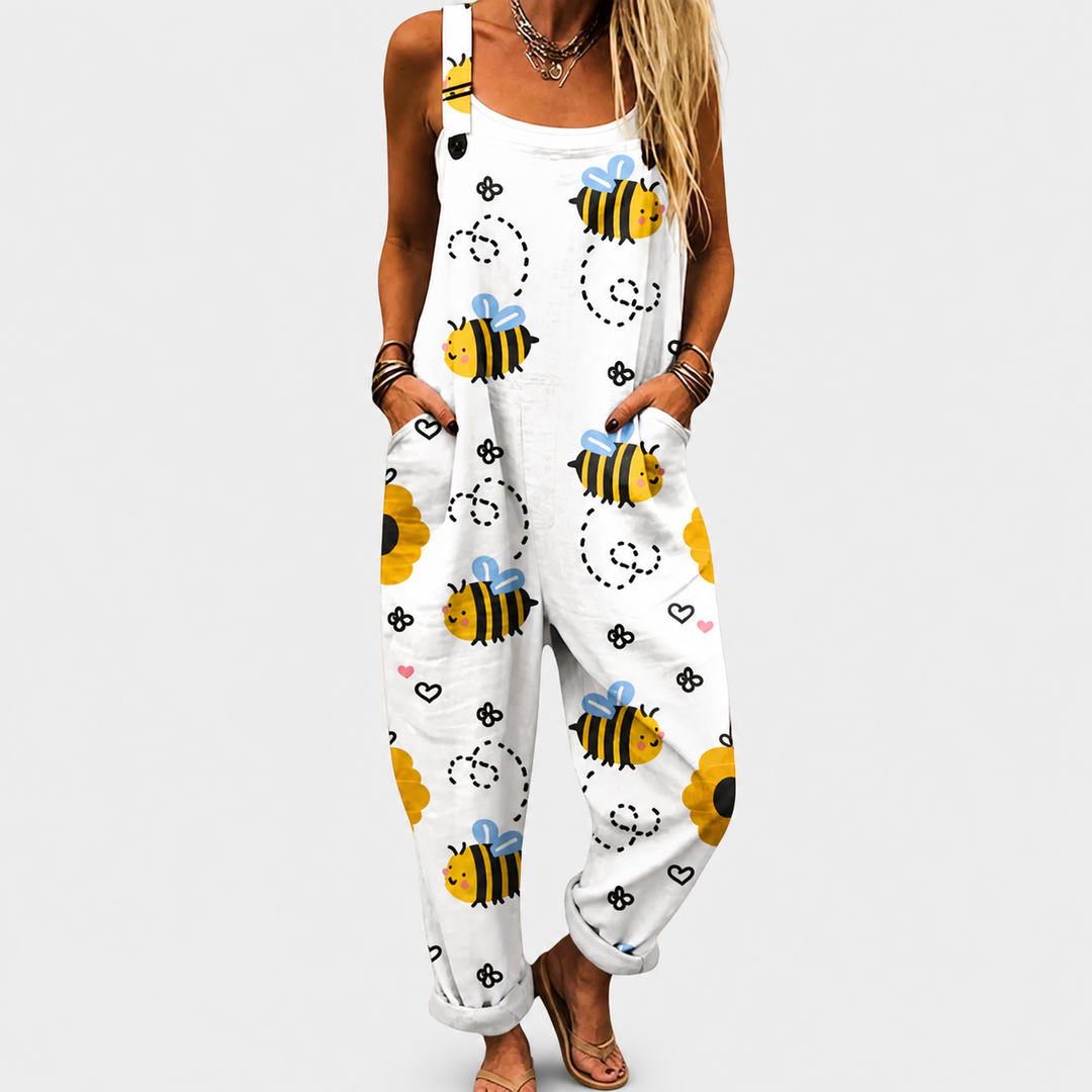 Comfortable Printed Overalls