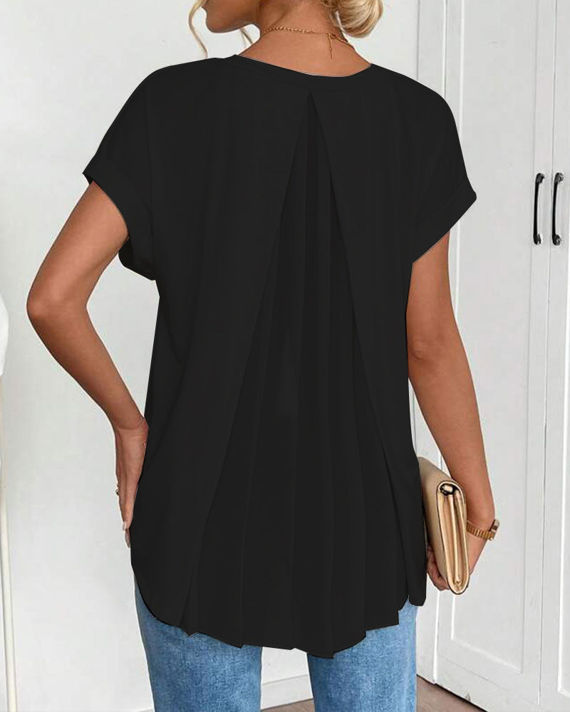 Evelyn | Soft V-Neck Patchwork Top