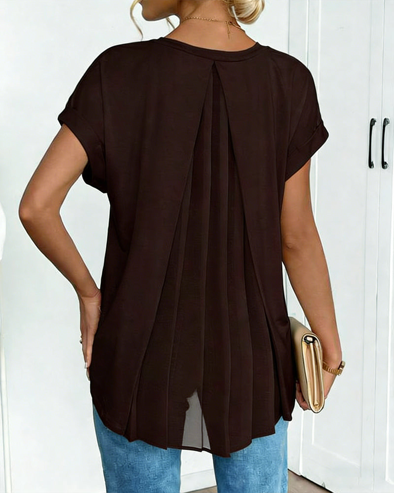 Evelyn | Soft V-Neck Patchwork Top