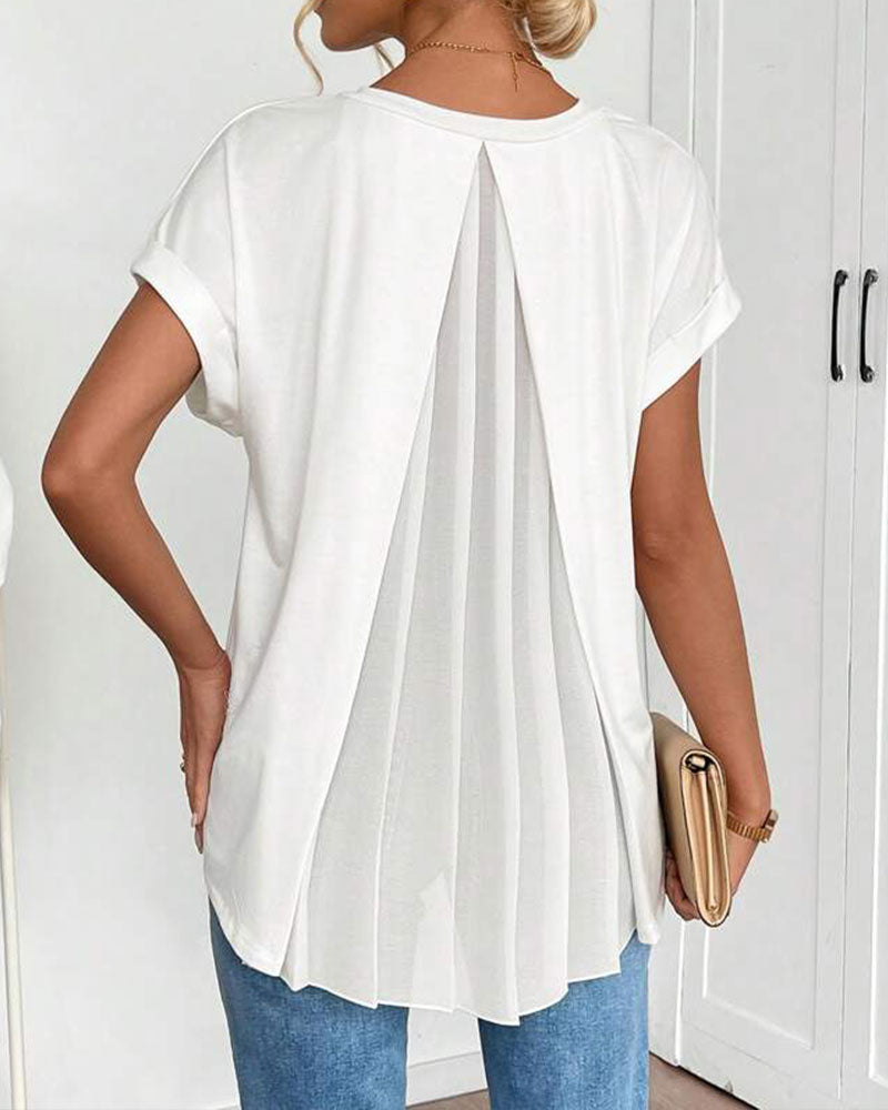 Evelyn | Soft V-Neck Patchwork Top