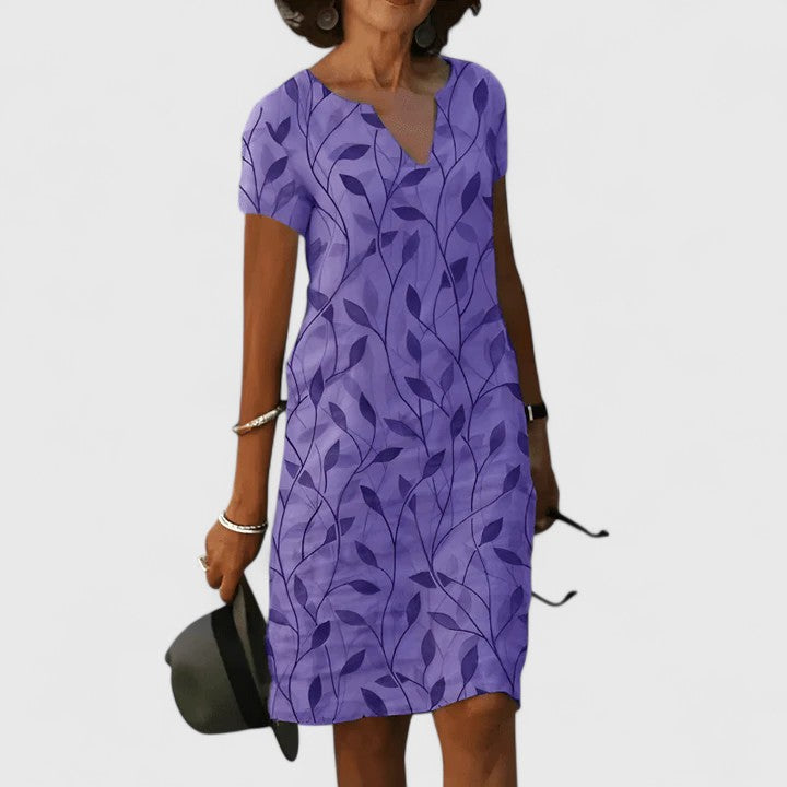 Calisse | Cotton Leaf Print Dress