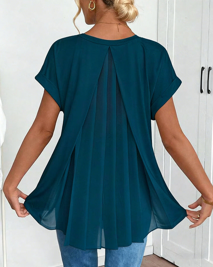 Evelyn | Soft V-Neck Patchwork Top