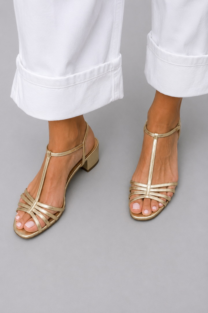ALLEGRA | Gold Sandals Everyday Elegance