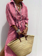 Amara Relaxed Shirt Dress in Rose