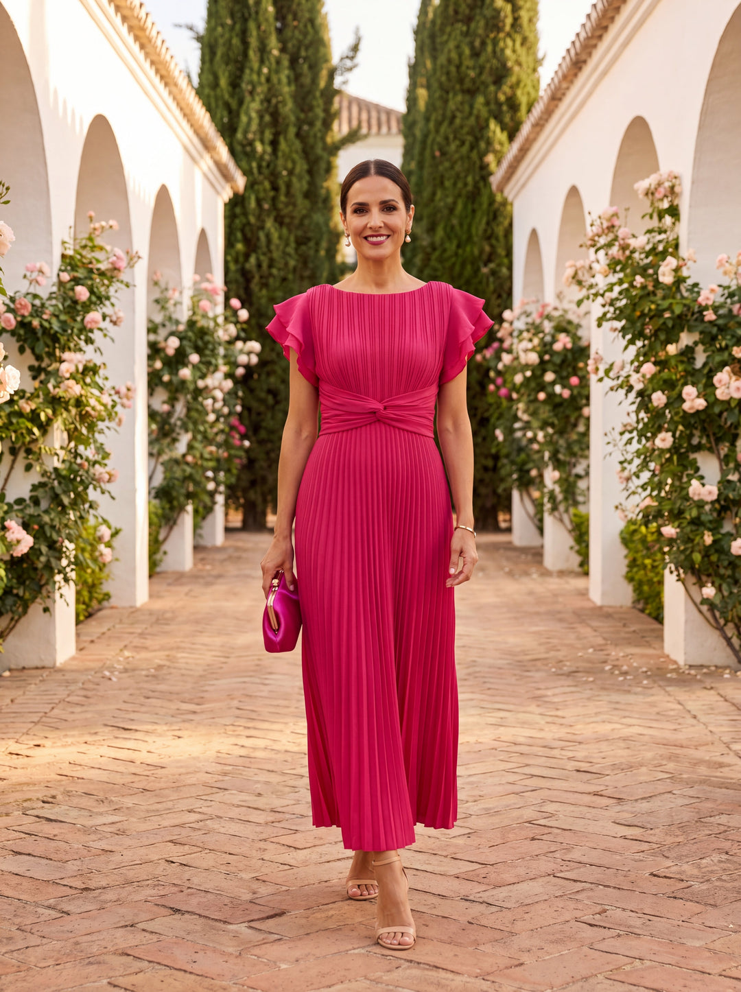 Selena Pleated Midi Dress