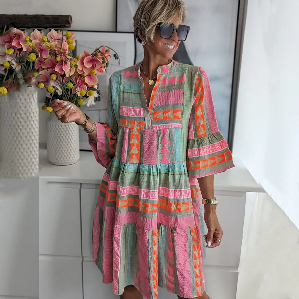 Juliane | Boho Tiered Mini Dress