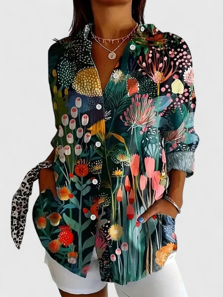 The Elara Printed Blouse