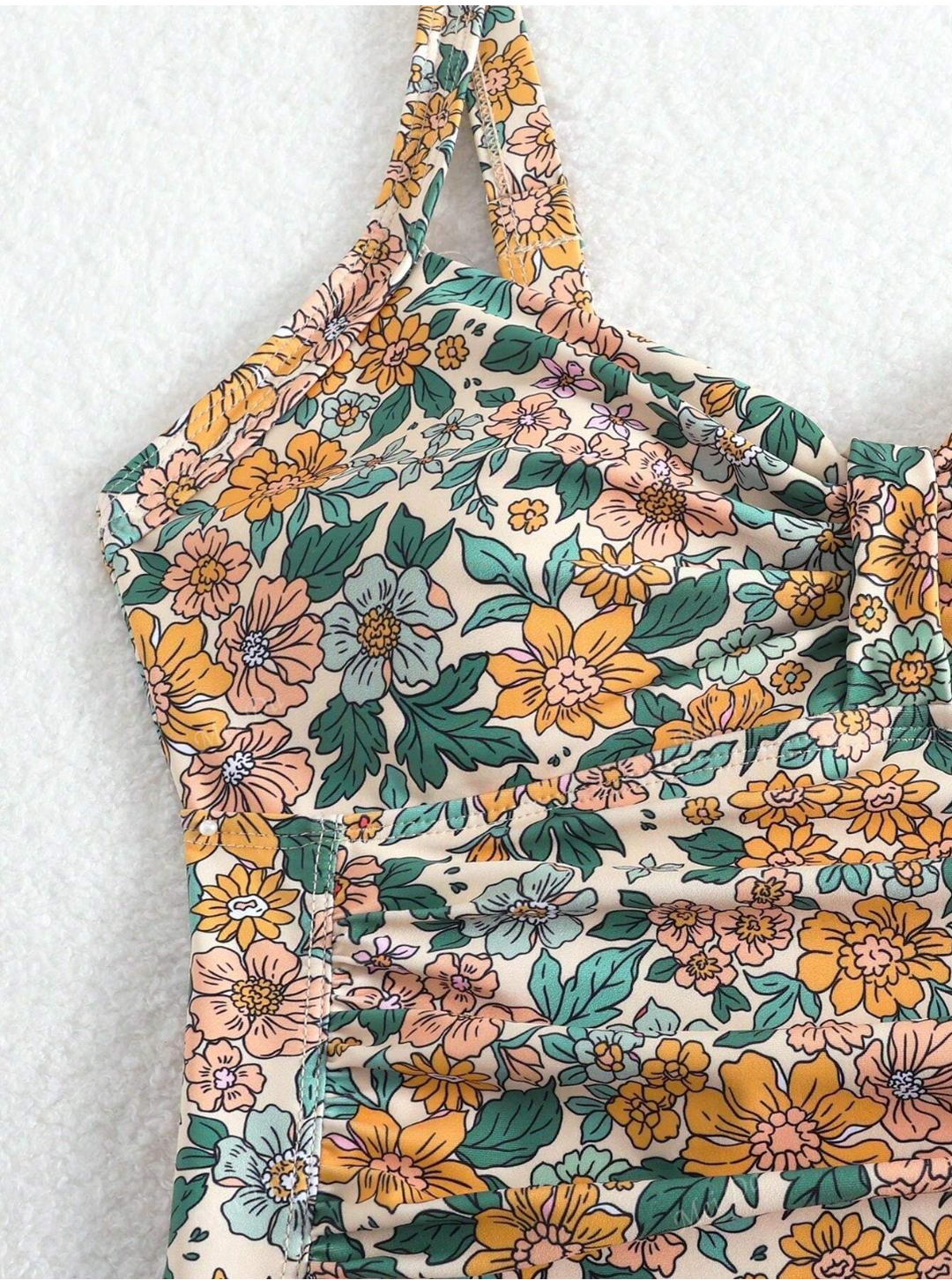 Diane - Floral Print Halter Neck Swimsuit