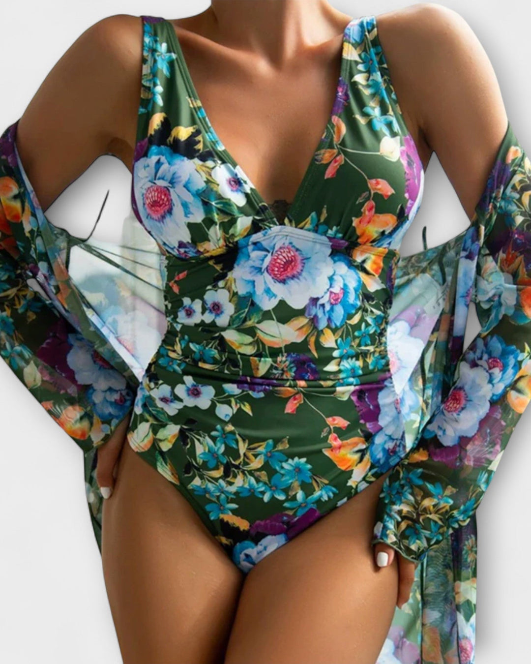 Catherine - Tropical One-Piece Swim Set