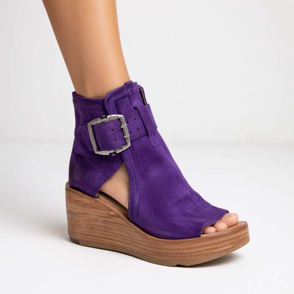The Orla Open-Toe Wedge Boots