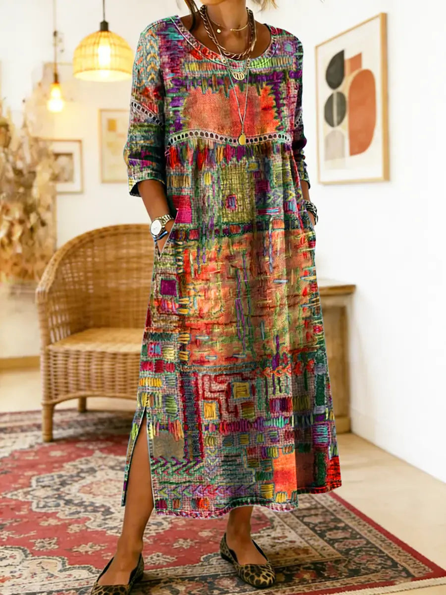 The Isla | Denim Patchwork Dress