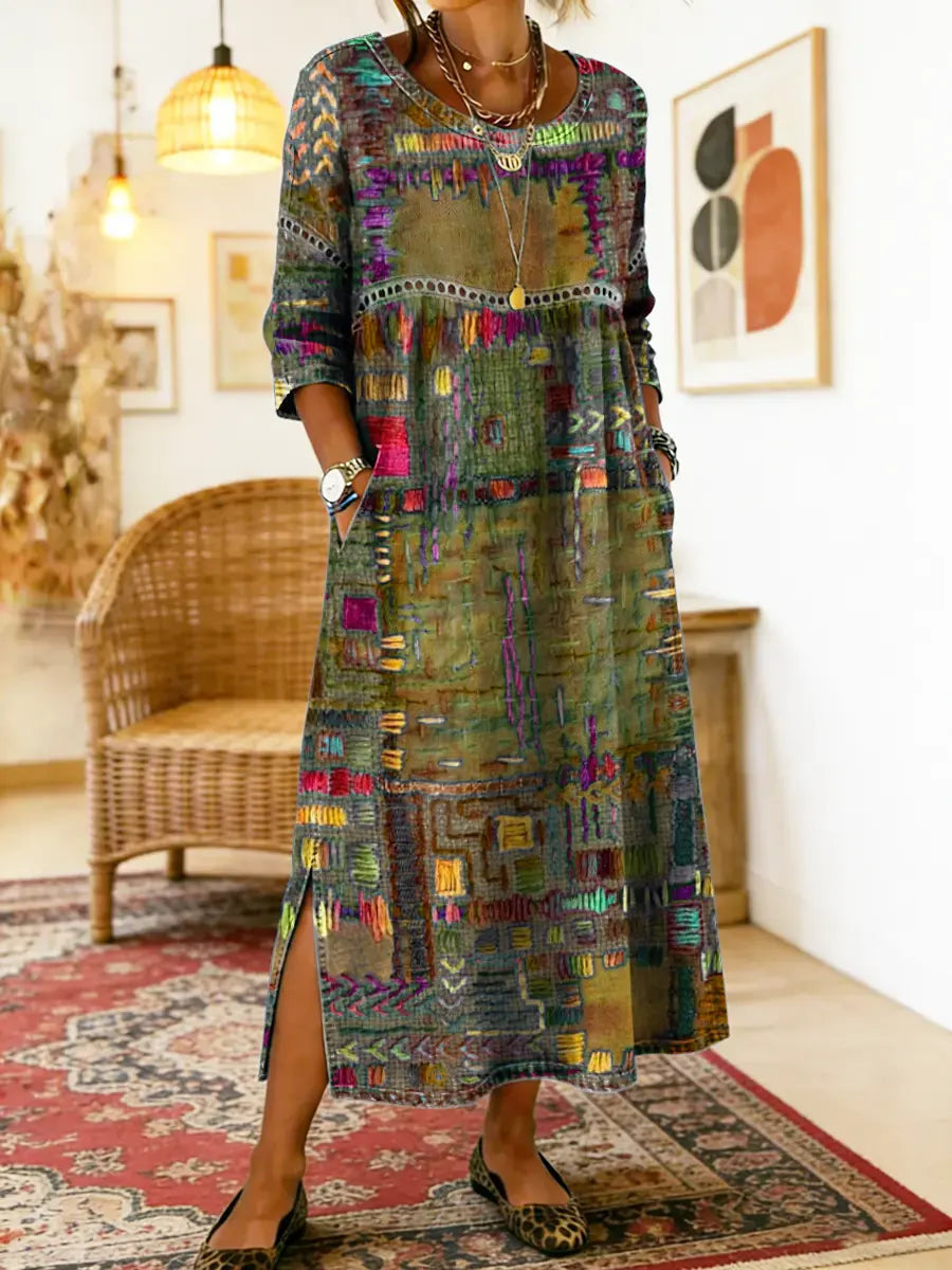 The Isla | Denim Patchwork Dress