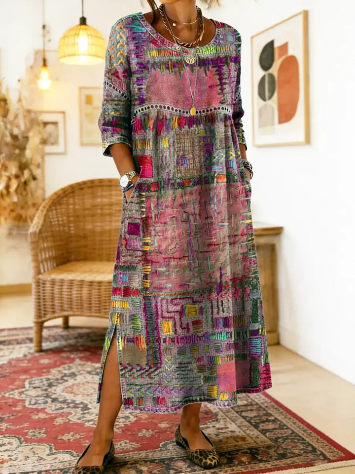 The Isla | Denim Patchwork Dress