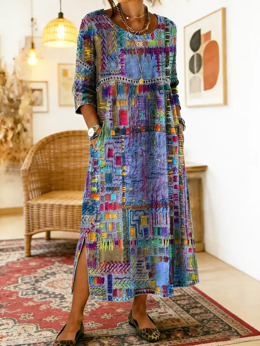 The Isla | Denim Patchwork Dress