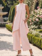 A collection of swatches showing the various color options available for the modern high-neck jumpsuit.