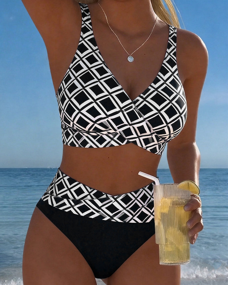 Letícia - Diamond Pattern Bathing Suit