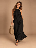 Juniper Flowy Sleeveless Dress in Black