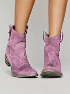 Thredbo Suede Ankle Boots in Purple